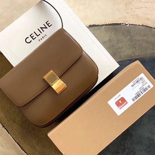 Celine新版Box，意大利进口牙签纹小全牛皮手工缝合